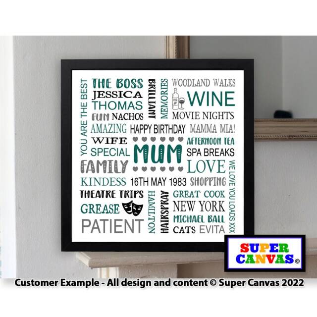 Name Word Art Personalised Custom Framed Print Handmade Gift For Best Friend Mum Sister Nana Mother-In-Law Mothers Day Birthday Her - image 1
