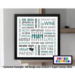 Name Word Art Personalised Custom Framed Print Handmade Gift For Best Friend Mum Sister Nana Mother-In-Law Mothers Day Birthday Her - thumbnail 1