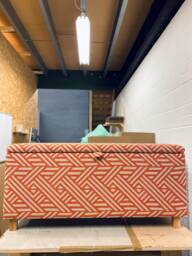 Large Ottoman in Luxury Linwood Aztec Weave Chilli - thumbnail 1
