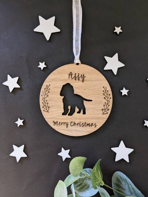 Personalised Cocker Spaniel Christmas Bauble - Silhouette - image 1