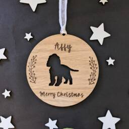 Personalised Cocker Spaniel Christmas Bauble - Silhouette - thumbnail 2
