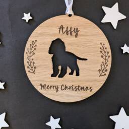 Personalised Cocker Spaniel Christmas Bauble - Silhouette - thumbnail 3
