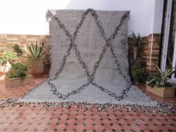 Large Carpet Zanafi Authentic Kilim Rug 100% Wool Moroccan Hanbel Berber - thumbnail 1