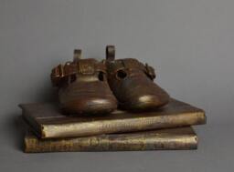 Vintage Clarkes Baby Shoe Mixed Media Sculpture - thumbnail 1