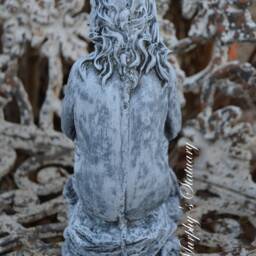 Mermaid Concrete Hand Painted Vintage Style Statue - thumbnail 2