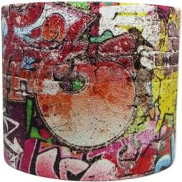 Graffiti Lampshade Ceiling Light Shade Brick Wall Print Drum Style Design Art Kids Teens Boys Girls Bedroom Accessories Gifts - thumbnail 3