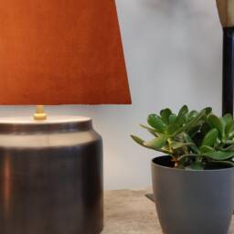 Burnt Orange Extra Tall Cone Lampshade in Velvet Conical Fat Lamp Shade - thumbnail 2