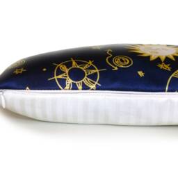 stars & Moon Pillow Case Night Sky Blue Satin Cushion Navy Blue Space Cover Constelation Home Decor Celestial - thumbnail 3