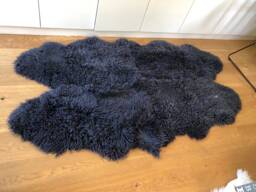 Dark Grey Shaggy Sheepskin Rug, Xxl Sheepskin, Genuine Rug , Large Hygge, Interior Decor - thumbnail 1