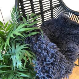 Dark Grey Shaggy Sheepskin Rug, Xxl Sheepskin, Genuine Rug , Large Hygge, Interior Decor - thumbnail 2
