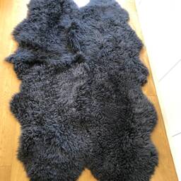 Dark Grey Shaggy Sheepskin Rug, Xxl Sheepskin, Genuine Rug , Large Hygge, Interior Decor - thumbnail 3