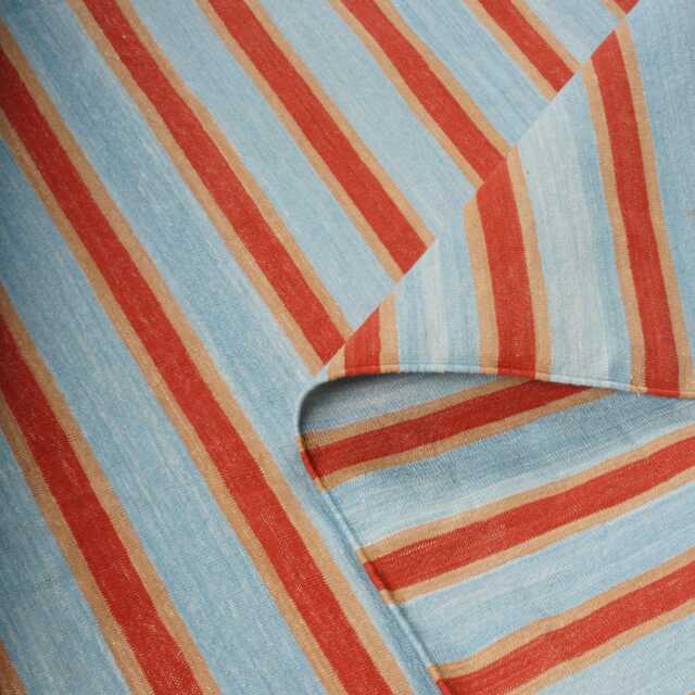 Modern Handmade Cotton Striped Area Rug Flat Weave Natural Vegetable Dyed Indian Dhurrie Reversible Wall Tapestry Scandinavian Decor - image 1