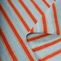 Modern Handmade Cotton Striped Area Rug Flat Weave Natural Vegetable Dyed Indian Dhurrie Reversible Wall Tapestry Scandinavian Decor - thumbnail 1