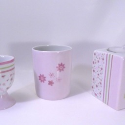 Baptism Or Communion Porcelain Gift, For Girl, in Pink Liberty , Hand-Painted, Customizable - thumbnail 3