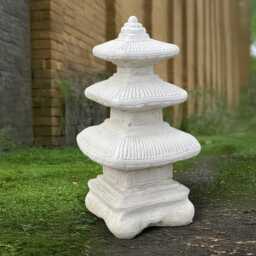 Large Pagoda Sculpture Concrete Lantern Statue Outdoor Figurine Japanese Decoration Handmade Lover Gift Yard Art - thumbnail 3