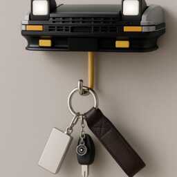 Pop Up Headlight Key Holder - Wall Mounted Rack With Light Feature Unique Car Lover Gift For Home, Garage & Entryway Decor - thumbnail 3