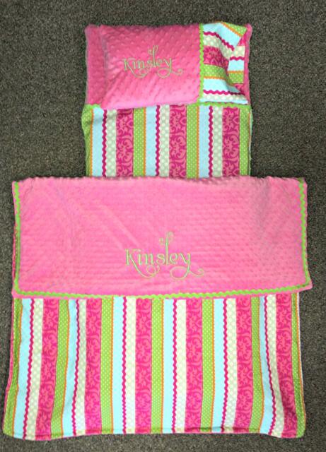 Custom Appliqued Nap Mat Cover, Blanket, Pillow & Case - image 1