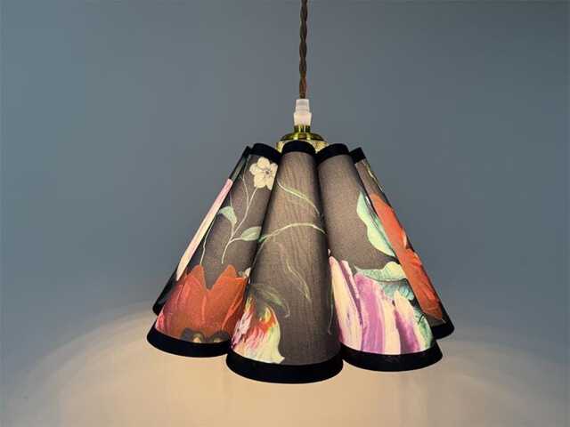 Floral Lampshade Retro Style Pendant Or Table Lamp, Customizable - image 1
