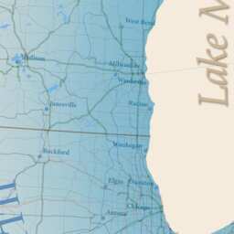 "Mural Of The Great Lakes Wall Art, Map Decal 60""x42" - thumbnail 3