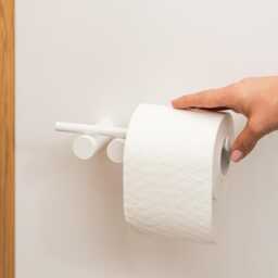 White Modern Toilet Paper Holder, Wall Mounted Holders, Bathroom, Minimalist Holder To Seren - thumbnail 3