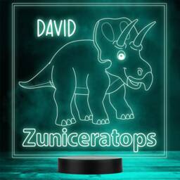 Kids Cute Dinosaur Fan Zuniceratops Led Personalised Gift Night Light