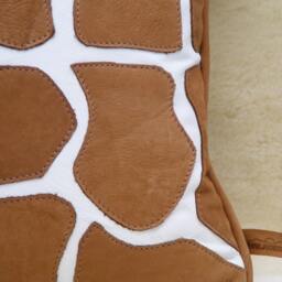 Brown Deer Tanned Cowhide & White Leather Giraffe 2 Pillow - thumbnail 2