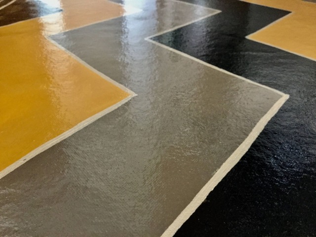 Chevron Canvas Floorcloth/Hand Painted - image 1