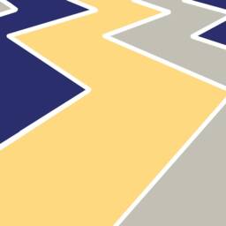 Chevron Canvas Floorcloth/Hand Painted - thumbnail 4