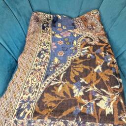 Merino Boiled Pure Wool Handmade Sofa/Bed Hygge Lounge Warm Cosy Paisley Persian Elegant Jamamvar Throw Vibrant Colour Red Rust Black Brown - thumbnail 4