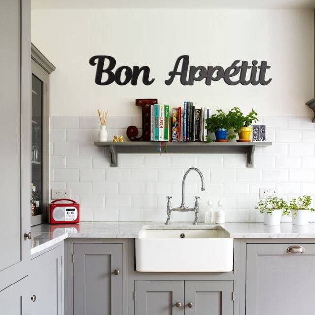 Bon Appetit Kitchen Sign - Wooden Wall Decor For French Rustic Wood Art Dining Room - image 1