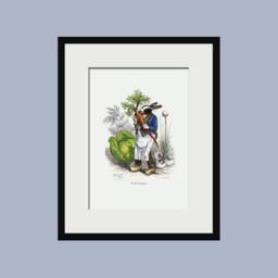 Rabbit Eating A Carrot Vegetable Garden Art Print Nursery Decor - thumbnail 3