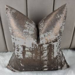 Glamorous Luxury Cushion Cover Bronze Brown Fabric Handmade Pillow Cover For Sofa & Bed Styling Velvet Abstract Style Pillow Case Euro Sham - thumbnail 2