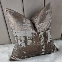 Glamorous Luxury Cushion Cover Bronze Brown Fabric Handmade Pillow Cover For Sofa & Bed Styling Velvet Abstract Style Pillow Case Euro Sham - thumbnail 3