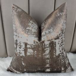 Glamorous Luxury Cushion Cover Bronze Brown Fabric Handmade Pillow Cover For Sofa & Bed Styling Velvet Abstract Style Pillow Case Euro Sham - thumbnail 1