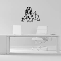 Themis Goddess Of Justice Metal Wall Art, Lawyer Office Decor, Law Firm Sculpture, Legal Symbol Art - thumbnail 3