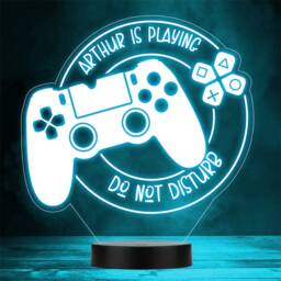 Gaming Controller Playing Do Not Disturb Personalised Gift Colour Night Light - thumbnail 1