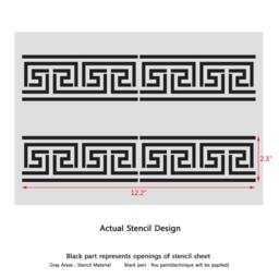 Greek Key Side Border Stencil #2 Reusable Template For Crafting Wall Diy Decor - thumbnail 2