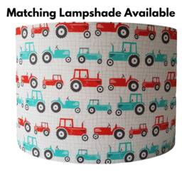 Tractor Cushion Cover For Kids, Red Cushion, Blue Birthday Gift Boy Nursery Construction Pillow - thumbnail 2