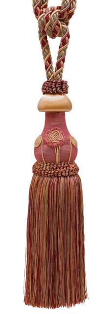 "D??copro Exquisite Curtain Tassel Tieback With Floral Design, Length 12"" - 30.5cm, Spread 32" - image 1