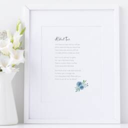 Sympathy Gift - A Silent Tear Poem Print - Unframed Sorry For Your Loss Condolences Present Remembrance & Memorial Funeral Sign - thumbnail 2