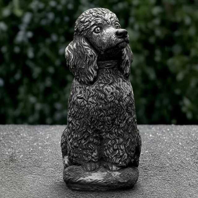 Concrete Poodle Statue Stone Dog Sculpture Outdoor Pet Decoration Handmade Ornament Front Door Figurine Lover Gift Yard Art - image 1