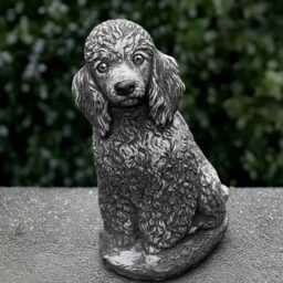Concrete Poodle Statue Stone Dog Sculpture Outdoor Pet Decoration Handmade Ornament Front Door Figurine Lover Gift Yard Art - thumbnail 4