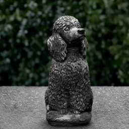 Concrete Poodle Statue Stone Dog Sculpture Outdoor Pet Decoration Handmade Ornament Front Door Figurine Lover Gift Yard Art - thumbnail 3