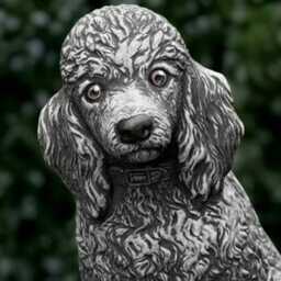Concrete Poodle Statue Stone Dog Sculpture Outdoor Pet Decoration Handmade Ornament Front Door Figurine Lover Gift Yard Art - thumbnail 2