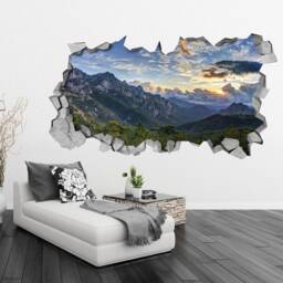 Mountains 3D Wallpaper - Broken Wall Decal Sticker Wall Decals Printed Art Sku Clmnt3Dm - thumbnail 1