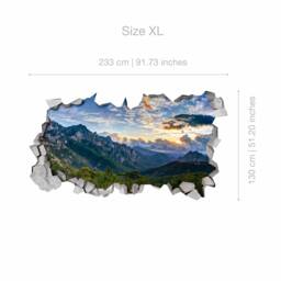 Mountains 3D Wallpaper - Broken Wall Decal Sticker Wall Decals Printed Art Sku Clmnt3Dm - thumbnail 4