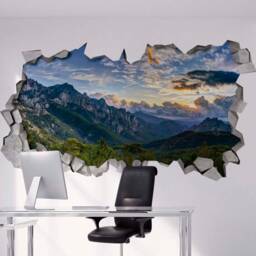 Mountains 3D Wallpaper - Broken Wall Decal Sticker Wall Decals Printed Art Sku Clmnt3Dm - thumbnail 3