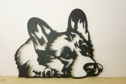 Welsh Corgi Dog Wall Art/Garden Sculpture - thumbnail 1