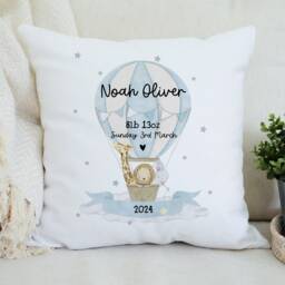 Personalised New Baby Cushion - Born Gifts Nursery Decor Congratulations Shower Gift Girl -Baby Boy - thumbnail 3