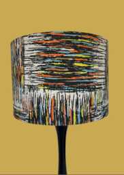 Vintage Fabric Covered Lampshade - Multi